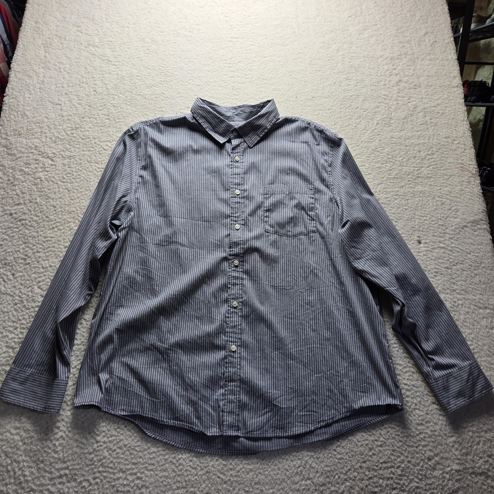 Goodfellow & Co Shirt Mens 2XL Striped Stretch Long Sleeve Regular Fit Button-Up